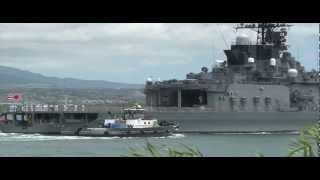 Japanese Self Defense Force Ship Js Shirane Crosses Pearl Harbor - Rimpac 2012