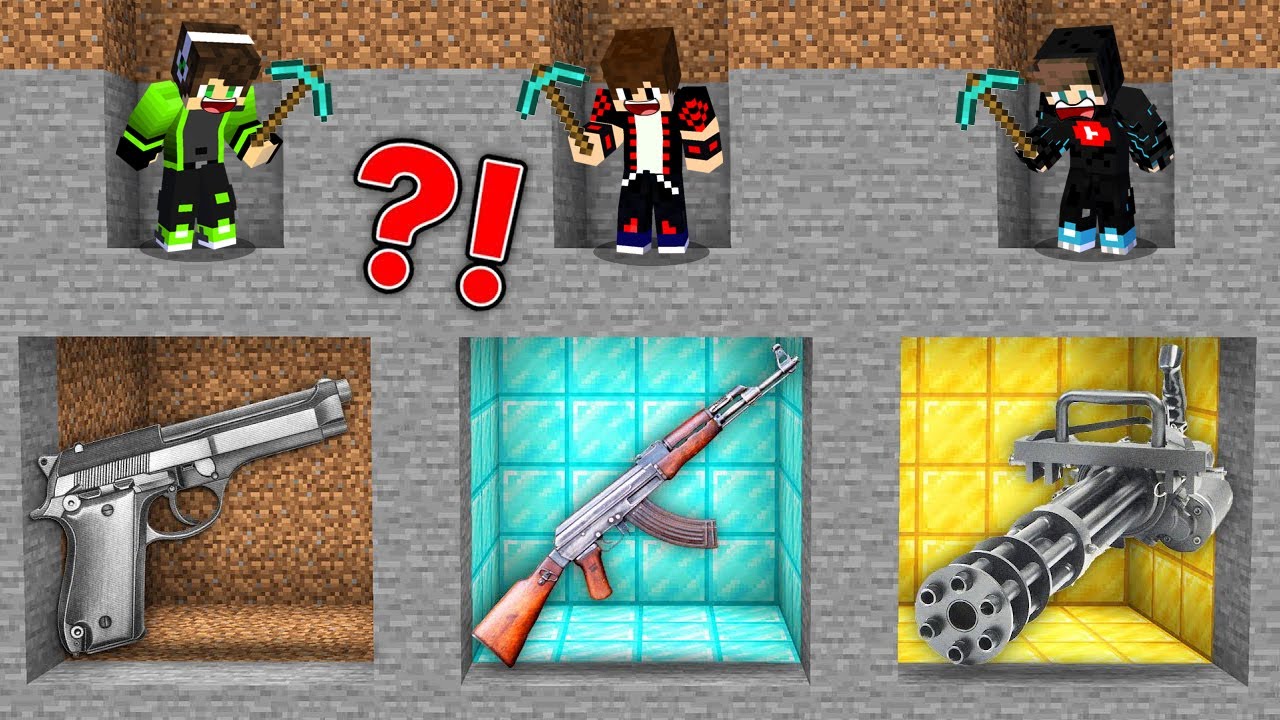 ماين كرافت : تحدي حفر حظ الأسلحـة ولكن لا تختار الحفرة الخطأ !!؟ 🔥😱