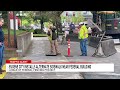 Temporary sidewalk route installed near Federal Building at 6th Ave and Pearl St