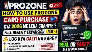 How To Use Prozone.cc Live Card Purchase? Kya 2026 Me Lena Chahiye? Full Reality Exposed Part 2