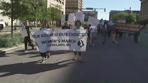 Ohio abortion-rights advocates protest after Supreme Court overturns Roe v. Wade