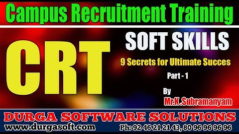 Campus Recruitment Training (CRT) || 9 Secrets for Ultimate Succes Part-1  by Subramanyam