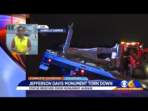 Jefferson Davis statue pulled down in Richmond