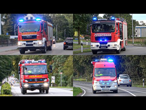 [Einsatzübung + Realeinsatz] Feuerwehr Rastede, Ipwege-Wahnbek und Loy/Barghorn auf Einsatzfahrt