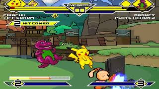 Mugen - Pikachu And Tiff Ebrum Vs Barney And Playstation 2