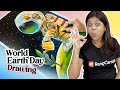 World earth day drawing with oil pastel  earth day drawing step by step  world earth day poster