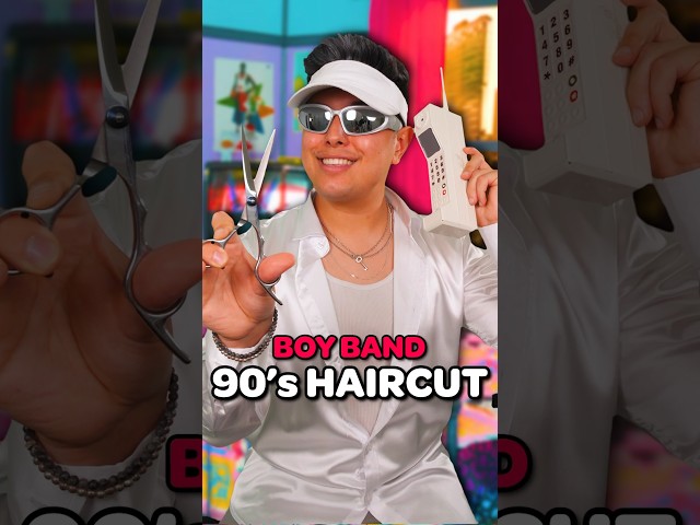 1990’s Boy Band Haircut for a Fan ✂️ | #ASMR class=