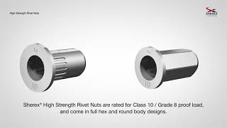 Sherex High Strength, Cl 10Grade 8 Thread Proof Load Rivet Nut