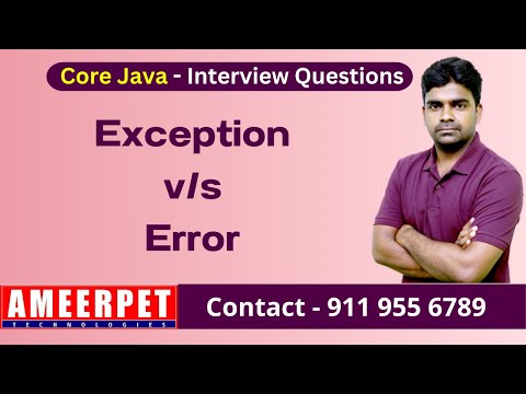 Differentiate Exception and Error in Java | Ameerpet Technologies | By Srinivas