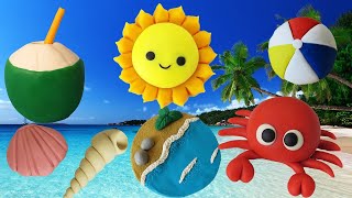 🔴 DIY SUMMER AT THE BEACH SPECIAL COMPILATION - Easy Polymer Clay, plastilina Fondant Cakes Tutorial