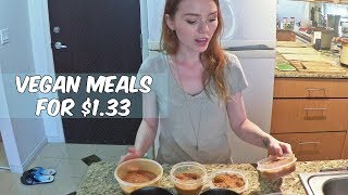 HIGH PROTEIN VEGAN MEALS FOR $1.33 | &quot;MEAT&quot; AND BEANS