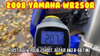 [E1] Yamaha WR250R (2008) First ride Troubleshoot repair 0-60 time Tw200 vs WR250