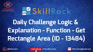 Details function - getRectangleArea(14-06-2021) | skillrack daily challenge Guide