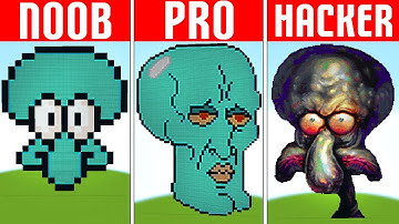 Minecraft Pixel Art ✨ (NOOB vs PRO vs HACKER vs) Squidward