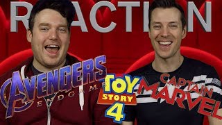 Superbowl Trailer Roundup - Toy Story 4\/Captain Marvel\/Avengers Endgame - Reaction\/Review\/Rating