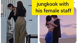 jungkook with his female staff 😩💗 #bts #shorts #jungkook #btsshorts