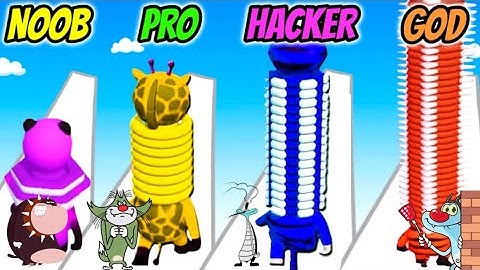 NOOB vs PRO vs HACKER vs GOD in Real Long Neck Run 3D Oggy And Jack
