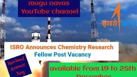 ISRO | URSC Revised answer key| for 03/11/2022 exam