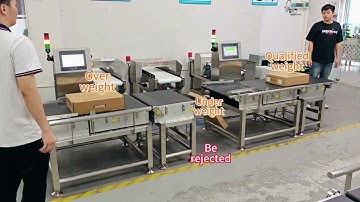 Large size checkweigher for boxes with overweight and underweight