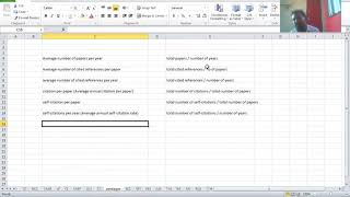 Calculating Scientometric / Bibliometric indicators using MS Excel - Tutorial   Part II