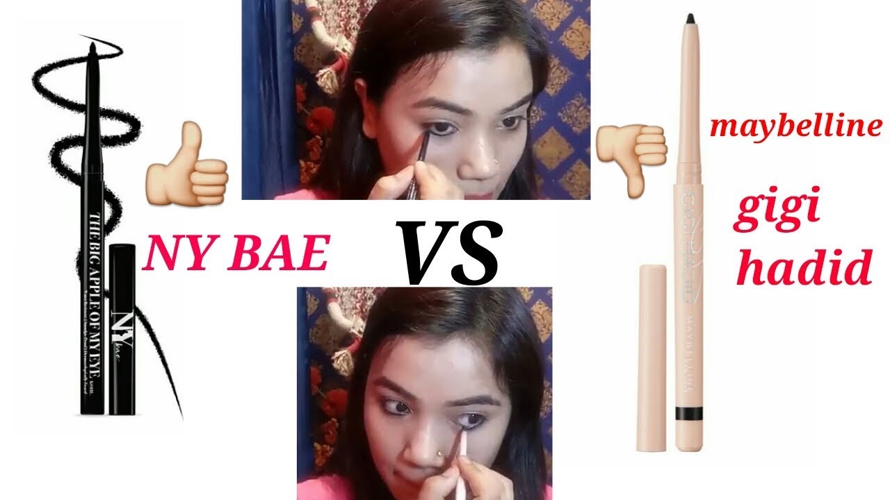 Maybelline X Gigi Hadid Gel Liner Vs New Ny Bae Kajal Comparisonsreview Demo Live