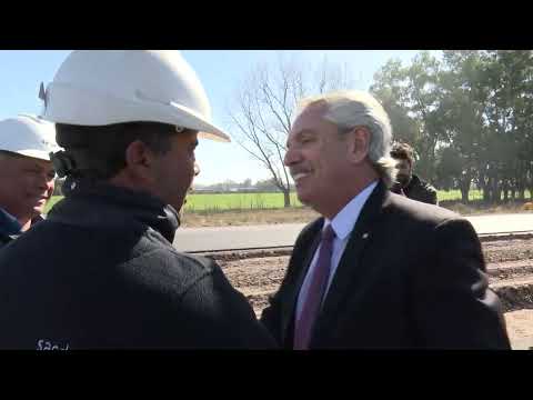 El presidente recorrió obras de la variante que conectará la Autopista Ezeiza-Cañuelas con la RN 3.