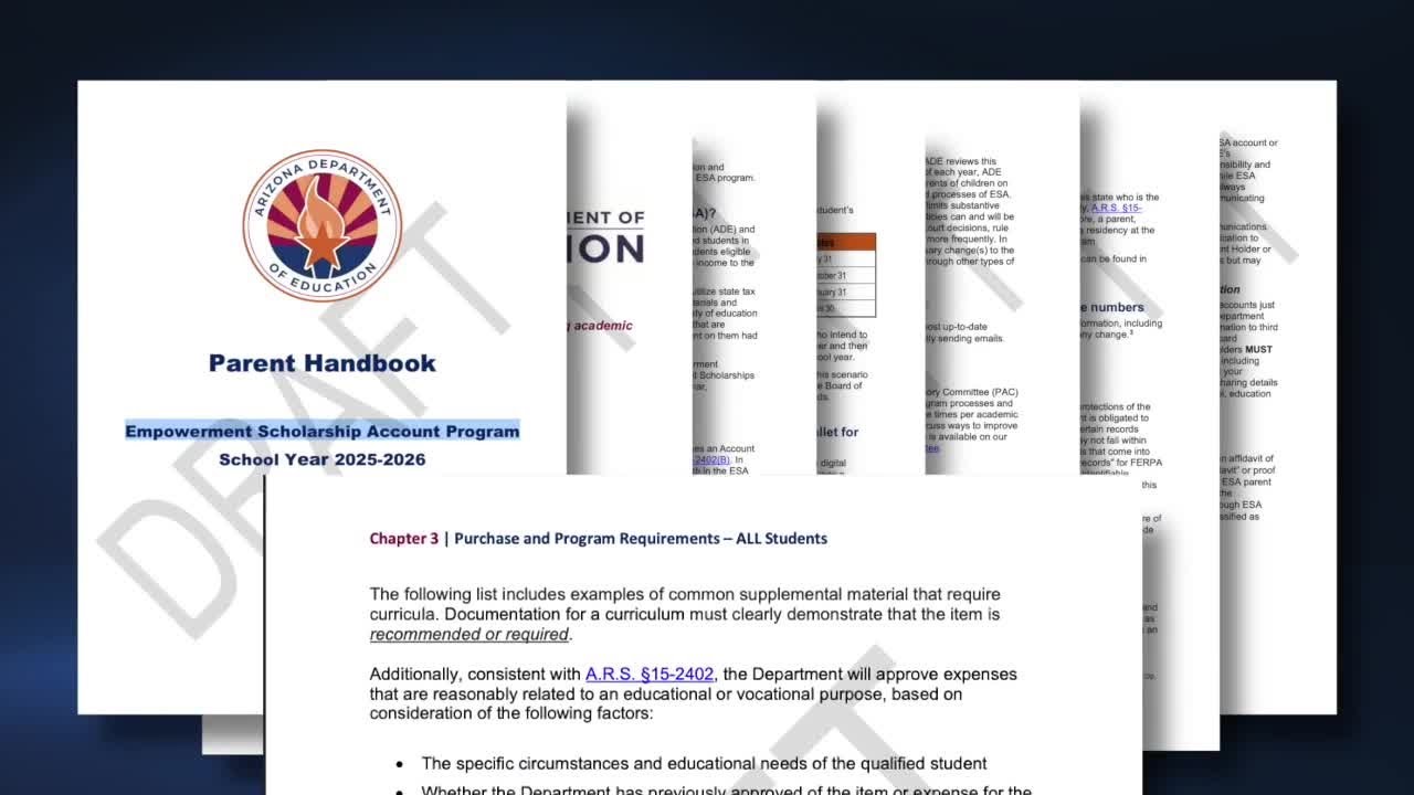 Arizona Board of Education approves new ESA handbook amid parent concerns