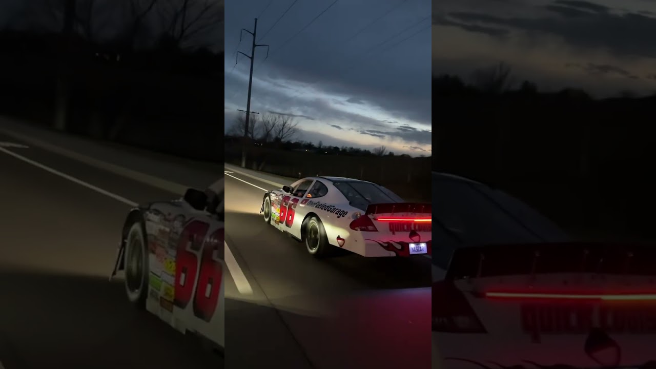 My NASCAR stock car looks SO GOOD on the street at night. 
