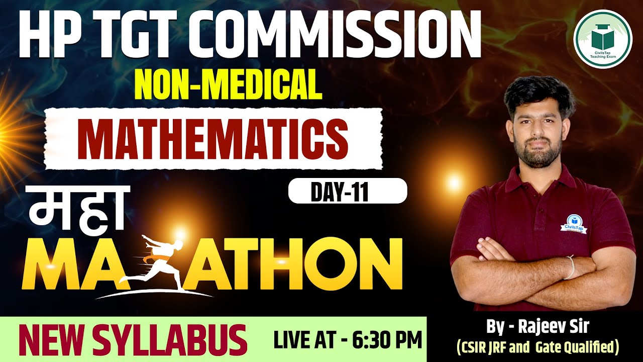 HP TGT Non-Medical Maths Maha Marathon 2026 | Complete New Syllabus Class | Rajeev Sir | Civilstap