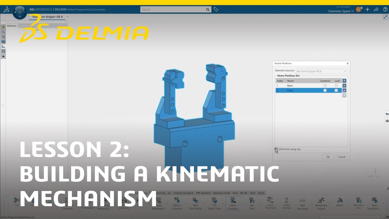 Robotics Simulation - Lesson 2: Building a Kinematic Mechanism - YouTube