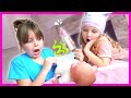 Turning Into a BABY!! Kin Tin and RoRo Learn How to be BIG SISTERS to NEW BABY!