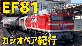 🟥EF81 カシオペア紀行　81号機・95号機・81号機尾久返却回送・E657系通過