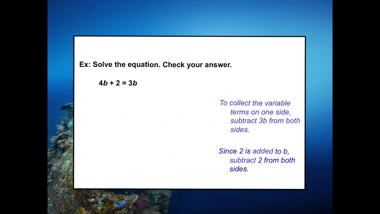 How do you solve an equation with variables on both sides - YouTube