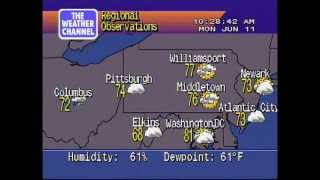 WeatherStar 4000 - State College - 06/11/12 10:28am
Local Forecast from State College, PA on June 11th, 2012 via Windstream Cable. I was in State College for work.
Music: Come Into My World by Ryan Farish WeatherStar 4000 - State College - 06/11/12 10:28am