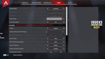 Dizzy Apex Legends Settings, Keybinds & Setup