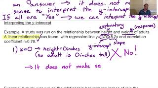 Module 9: Interpreting the y-intercept of the Regression Line Wealth