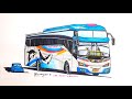 Bus raja jalanan...!!! Bus sugeng selamat, cara menggambar bus #busmania