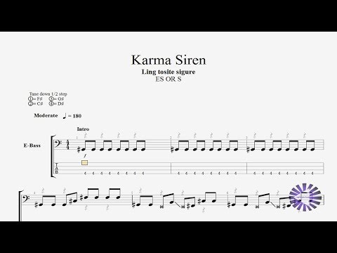【Bass】Karma Siren  ベースtab譜 凛として時雨〚Ling Tosite Sigure〛 by NipponTAB
