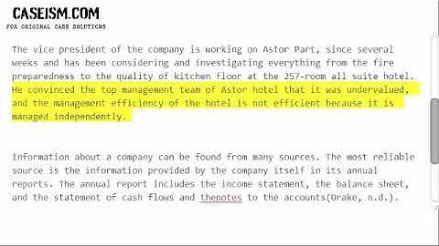 Astor Park Hotel Case Solution & Analysis- Caseism.com