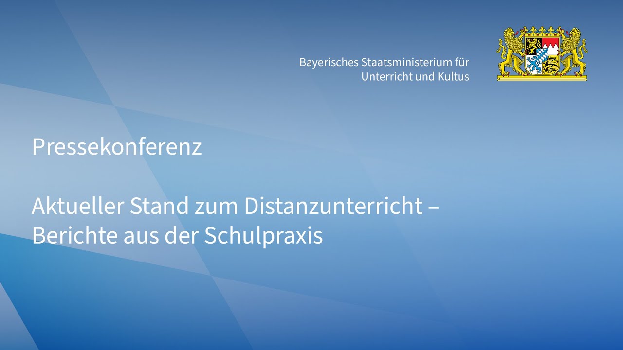 Pressetermin Distanzunterricht in Bayern 07.01.2021