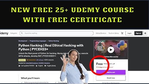 GET FREE 25+ FREE UDEMY COURSE WITH CERTIFICATE | FREE UDEMY PYTHON , PHP COURSES | FREE ALL  UDEMY