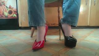 Mix Match Toe & Heel Tapping With Red High Heels & Platform Heels