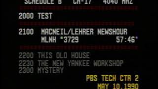 PBS Satellite Service Schedule Information (May 10, 1990) [PBS Satellite Feed]