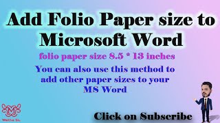 How to add Folio Paper to MS Word