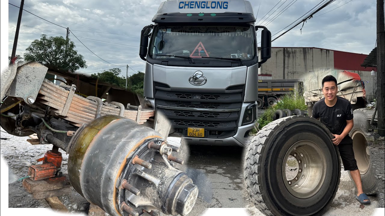 How can a tire mechanic fix a rear axle that is out of alignment while carrying 100 tons of cargo?