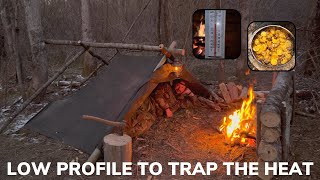 Details Solo Overnight Building a Tarp Tent in Severe Cold Weather to Trap Heat and Ribeye Potato Skillet Update