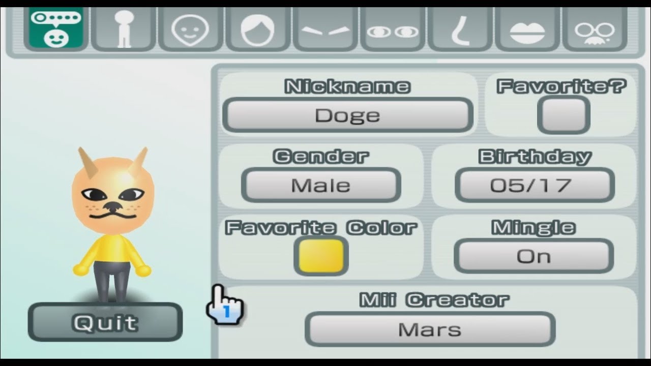 MIIページ Doge - Mii 1254 - YouTube