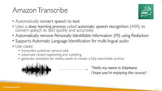 Ultimate AWS Certified Cloud Practitioner-2023 - Transcribe Overview