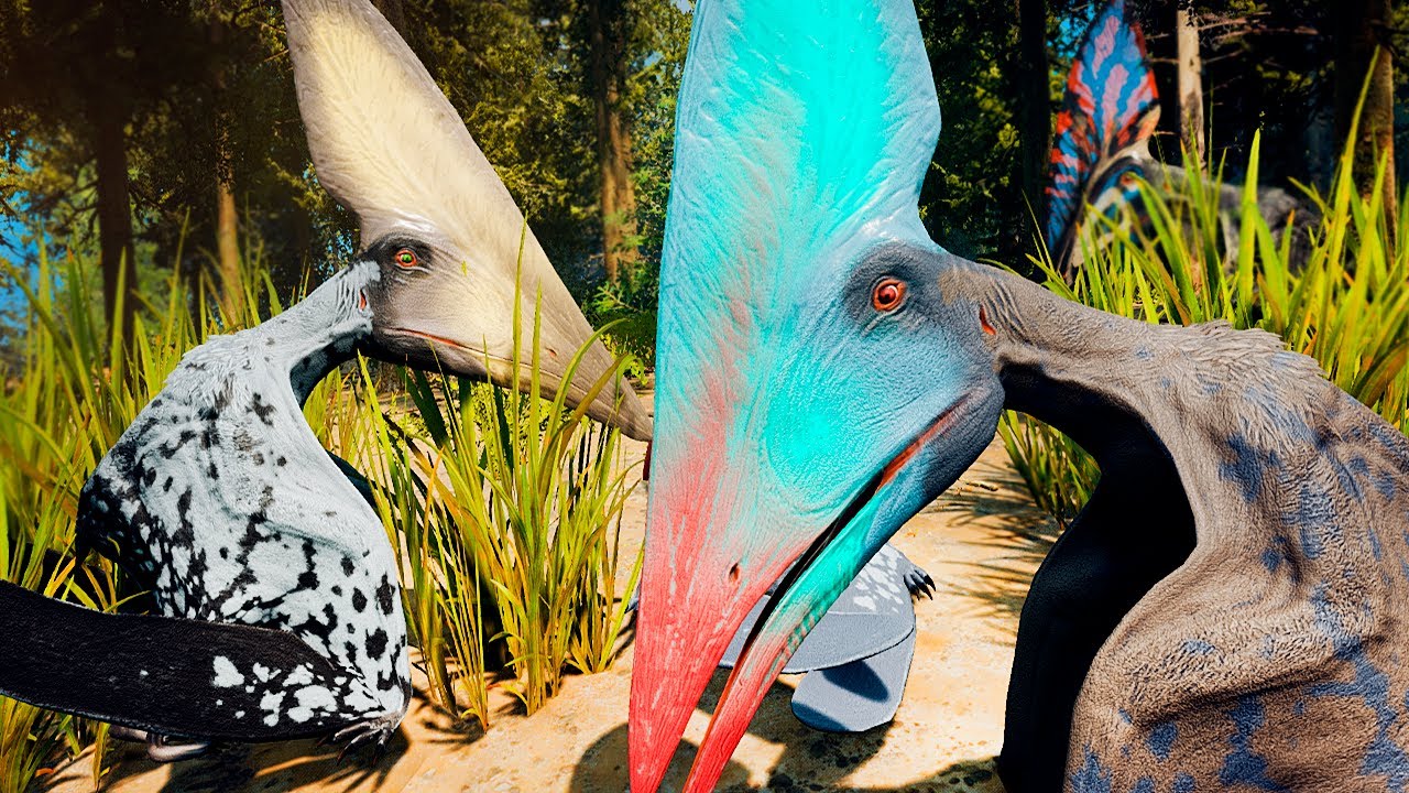 Família de Thalassodromeus + Ataque ao Espinossauro do Lago! Passarinho? | Path of Titans | (PT/BR)