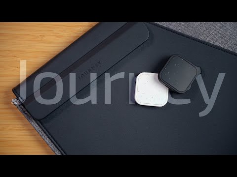 Laptop sleeve and keychain with Find My support: LOC8, by Journey!